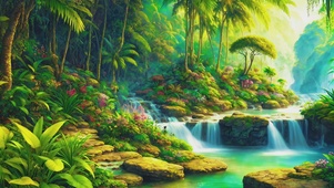 清新唯美郊外山水美景