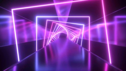 4K未来霓虹灯激光隧道