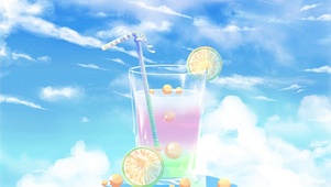 阳光彩虹气泡水