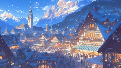 山谷小镇节日庆典