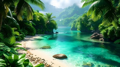 清新治愈山间溪流