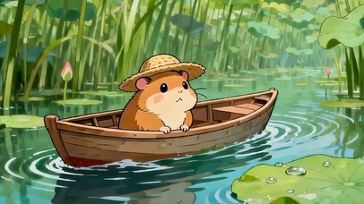 夏天荷叶带鱼屏