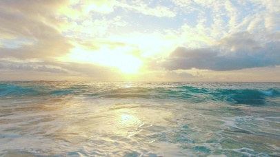 唯美夕阳海浪4K