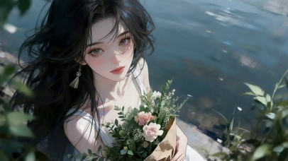 溪畔花束与柔情