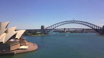 4K 高清 海港大桥悉尼歌剧院