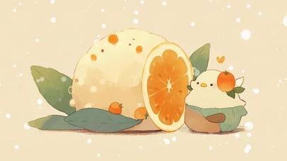 橘子宝宝下雪啦