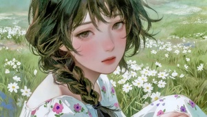 碎花裙少女