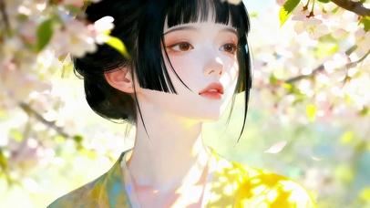 可爱樱花女孩