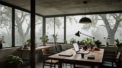 【雨景】林中的工作室