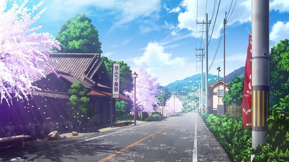 4K唯美樱花街道