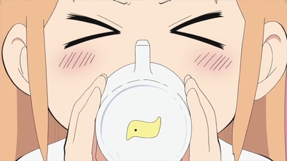 大口喝水