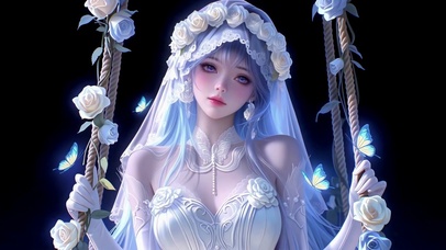 蝶影秋千女孩