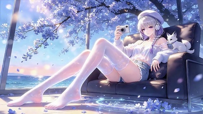 紫花少女与白狐