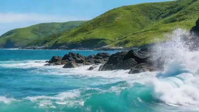 白云海景高山带鱼屏