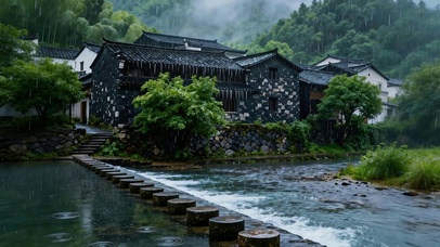 雨落古山村