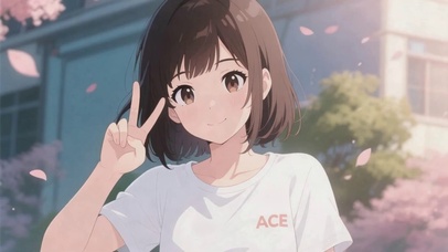 比耶的动漫插画女孩