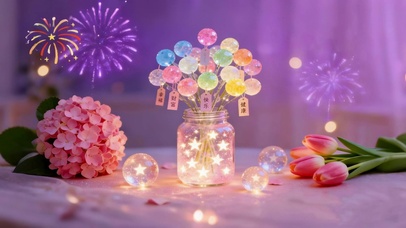 小清新梦幻许愿瓶