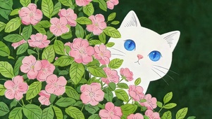 可爱鲜花猫咪
