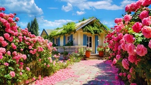 屋外开满鲜花