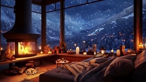 雪山大雪夜