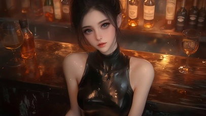 美女眨眼循环动画