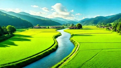 治愈稻田小河4K
