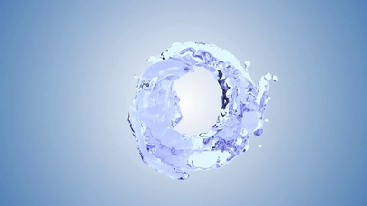 4K 高清 蓝色飞溅气泡