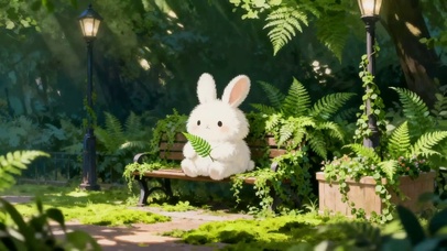 森林兔兔可爱治愈插画