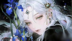 黑系鸢尾花少女