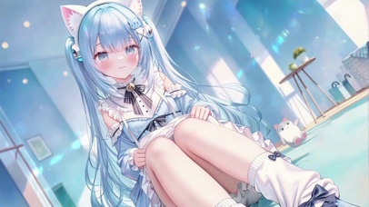 软萌蓝调洛丽塔猫娘少女