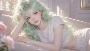 清新居家美女