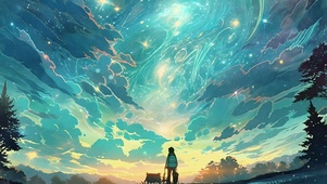 独自面对着漫天星辰
