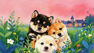 呆萌柴犬三小只
