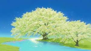 河流边小树