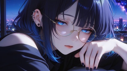 忧郁眼镜女孩