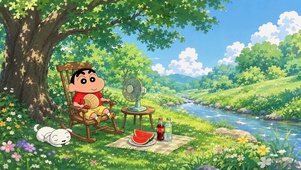 蜡笔小新夏日林间野餐