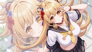 二次元可爱水手服女生