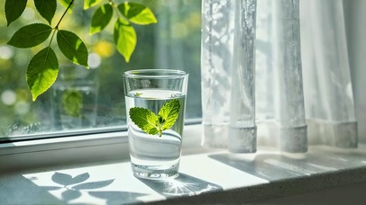 窗台薄荷清水