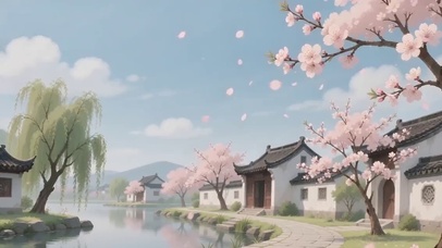 花瓣飘落