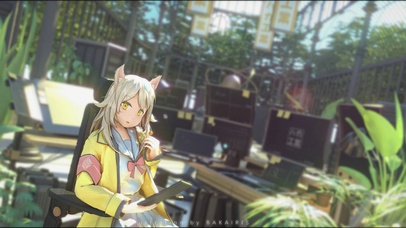 玻璃房里看书的萝莉少女