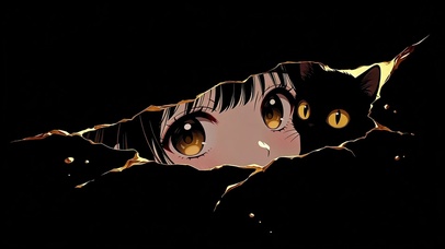 少女和小猫