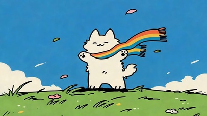 迎风拥抱小猫