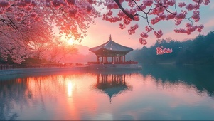 樱花公园湖畔观景亭