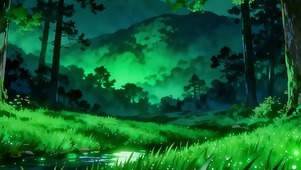 夜景绿景树木双屏