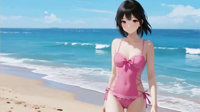 海边的泳衣少女