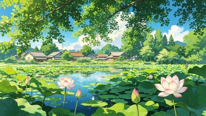 夏日荷塘