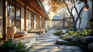 新式园林庭院景观美景