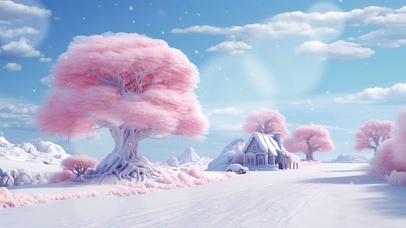 粉色冬季