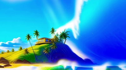 清新护眼海浪中的小岛