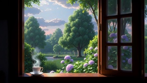 雨窗闲庭听雨声